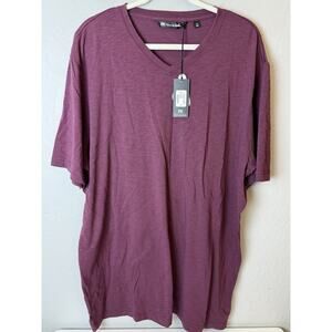 NWT Travis Mathew Maroon The Cloud Tee Shirt V Neck Mens XXL Pima Cotton Modal